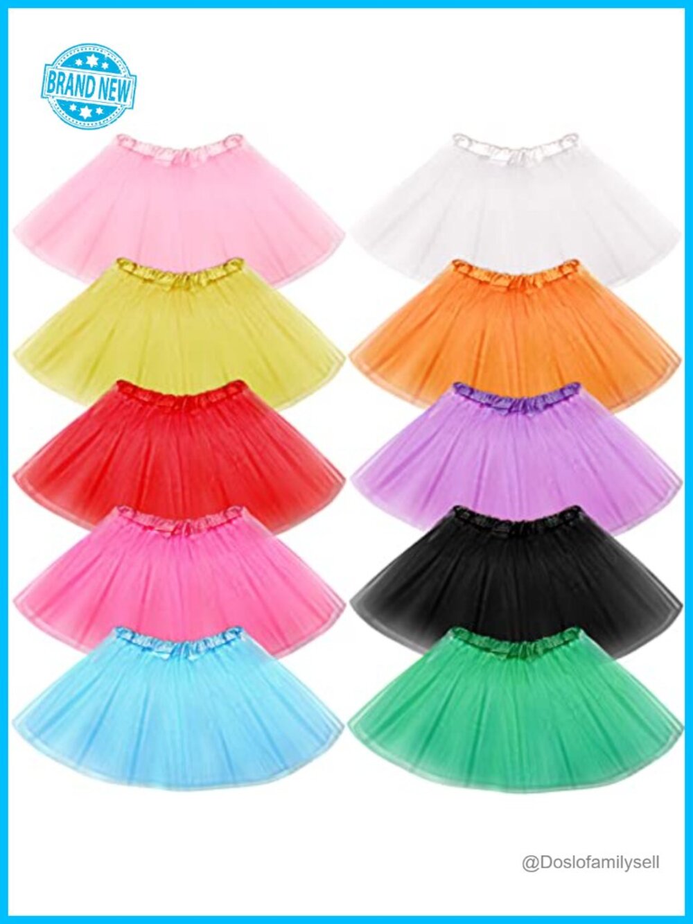 Tulle Tutu Skirt Adult Ballet 3 Layer Ruffled Elastic Waist